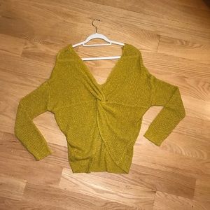 Stylish mustard color knit sweater